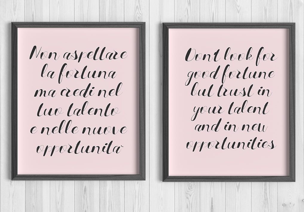 Fortuna grafica motivazionale wall art