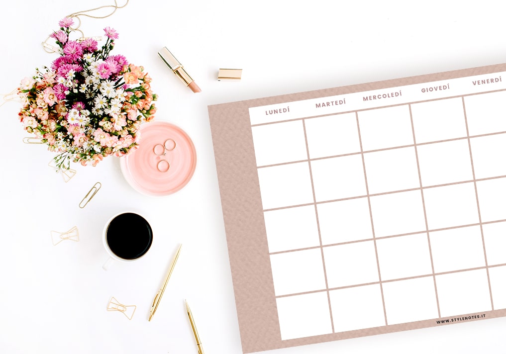 Nude skin suite calendario sfondi planner primavera